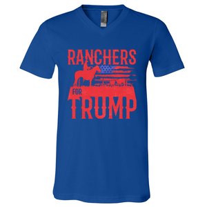 Ranchers For Trump Conservative Republican Support President Gift V-Neck T-Shirt