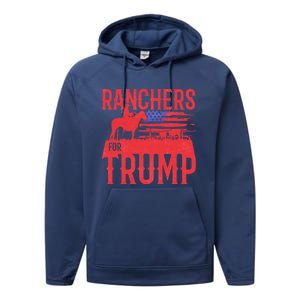 Ranchers For Trump Conservative Republican Support President Gift Performance Fleece Hoodie