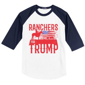 Ranchers For Trump Conservative Republican Support President Gift Baseball Sleeve Shirt