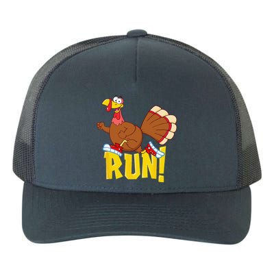 Run! Funny Thanksgiving Running 5k Race Turkey Trot Yupoong Adult 5-Panel Trucker Hat