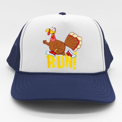 Run! Funny Thanksgiving Running 5k Race Turkey Trot Trucker Hat