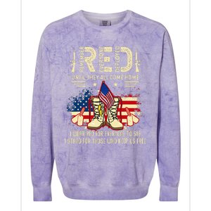 Red Friday Until They Come Home My Soldier US Flag Military Colorblast Crewneck Sweatshirt