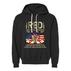 Red Friday Until They Come Home My Soldier US Flag Military Garment-Dyed Fleece Hoodie