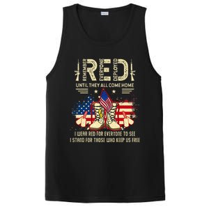 Red Friday Until They Come Home My Soldier US Flag Military PosiCharge Competitor Tank