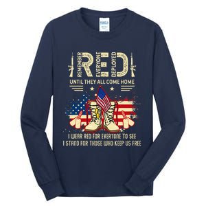 Red Friday Until They Come Home My Soldier US Flag Military Tall Long Sleeve T-Shirt