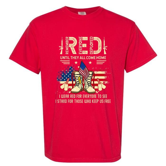 Red Friday Until They Come Home My Soldier US Flag Military Garment-Dyed Heavyweight T-Shirt