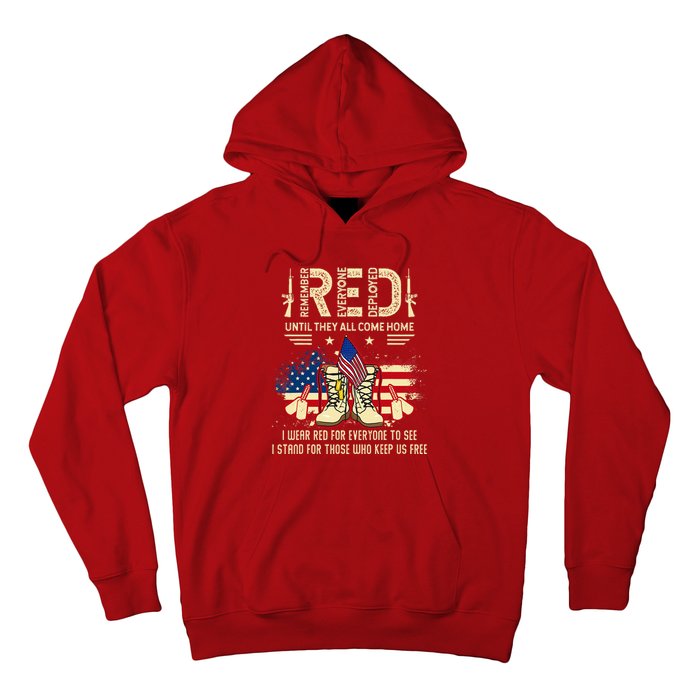 Red Friday Until They Come Home My Soldier US Flag Military Hoodie