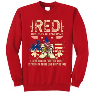 Red Friday Until They Come Home My Soldier US Flag Military Sweatshirt