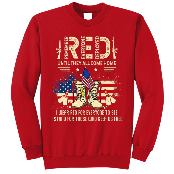 Red Friday Until They Come Home My Soldier US Flag Military Sweatshirt