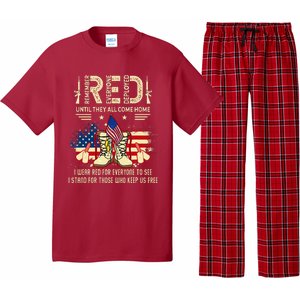 Red Friday Until They Come Home My Soldier US Flag Military Pajama Set