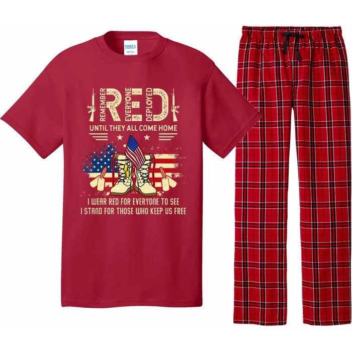 Red Friday Until They Come Home My Soldier US Flag Military Pajama Set