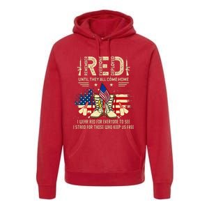 Red Friday Until They Come Home My Soldier US Flag Military Premium Hoodie