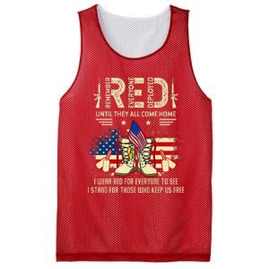 Red Friday Until They Come Home My Soldier US Flag Military Mesh Reversible Basketball Jersey Tank