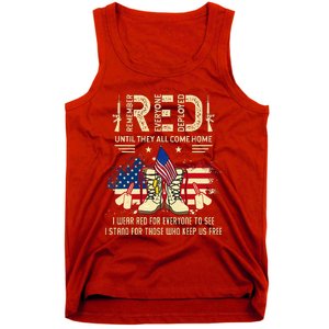 Red Friday Until They Come Home My Soldier US Flag Military Tank Top