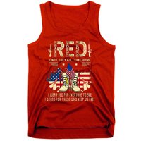 Red Friday Until They Come Home My Soldier US Flag Military Tank Top