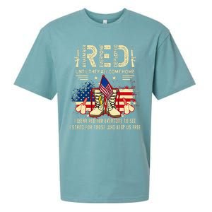 Red Friday Until They Come Home My Soldier US Flag Military Sueded Cloud Jersey T-Shirt