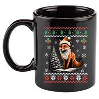 Red Fox Ugly Christmas Sweater Xmas 11oz C Handle Ceramic Mug