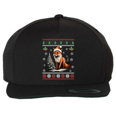 Red Fox Ugly Christmas Sweater Xmas Wool Snapback Cap