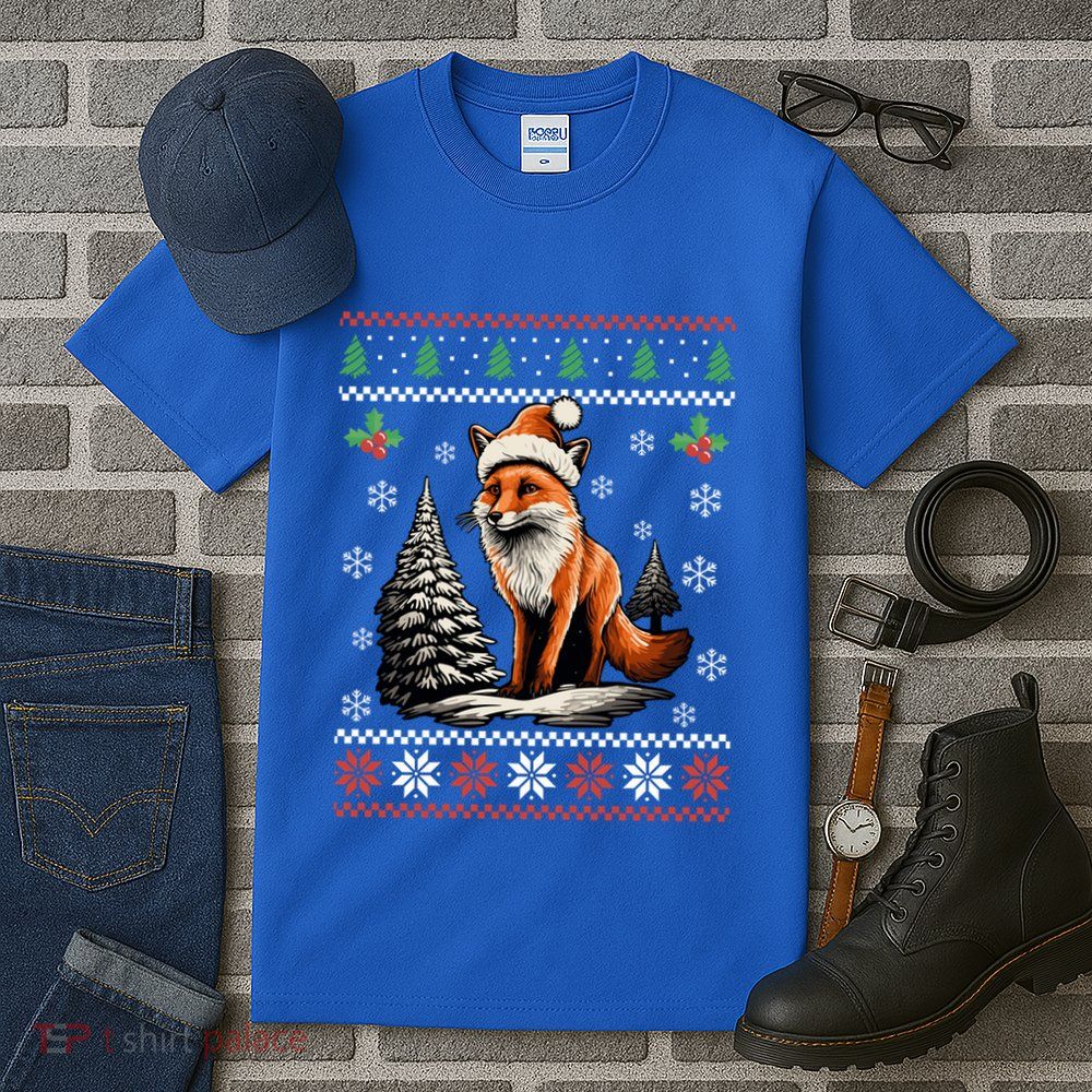 Red Fox Ugly Christmas Sweater Xmas Tall T-Shirt