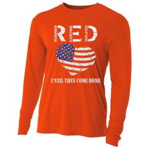 Red Friday Until They Come Home My Soldier US Flag Military Cooling Performance Long Sleeve Crew