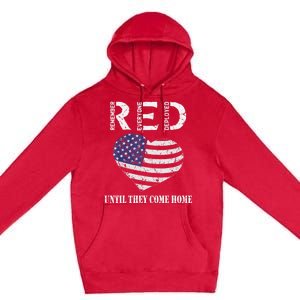 Red Friday Until They Come Home My Soldier US Flag Military Premium Pullover Hoodie