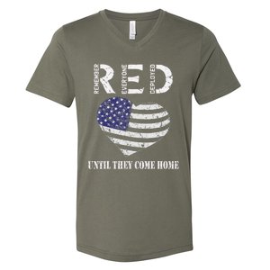 Red Friday Until They Come Home My Soldier US Flag Military V-Neck T-Shirt