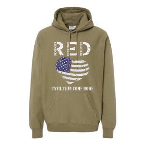 Red Friday Until They Come Home My Soldier US Flag Military Premium Hoodie