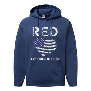 Red Friday Until They Come Home My Soldier US Flag Military Performance Fleece Hoodie