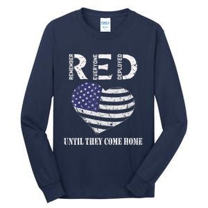 Red Friday Until They Come Home My Soldier US Flag Military Tall Long Sleeve T-Shirt