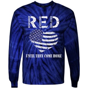 Red Friday Until They Come Home My Soldier US Flag Military Tie-Dye Long Sleeve Shirt