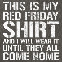 Red Friday Until They All Come Home Military Support Cotton Canvas Backpack