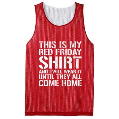 Red Friday Until They All Come Home Military Support Mesh Reversible Basketball Jersey Tank