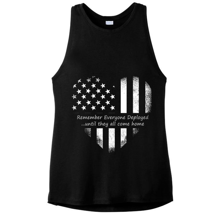 Red Friday Until They Come Home US Flag Heart Ladies PosiCharge Tri-Blend Wicking Tank