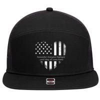 Red Friday Until They Come Home US Flag Heart 7 Panel Mesh Trucker Snapback Hat
