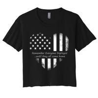 Red Friday Until They Come Home US Flag Heart Women's Crop Top Tee