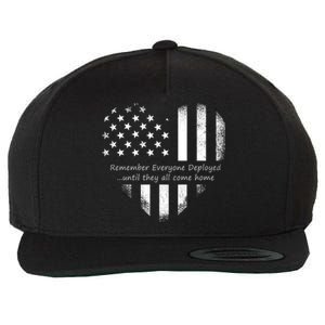 Red Friday Until They Come Home US Flag Heart Wool Snapback Cap