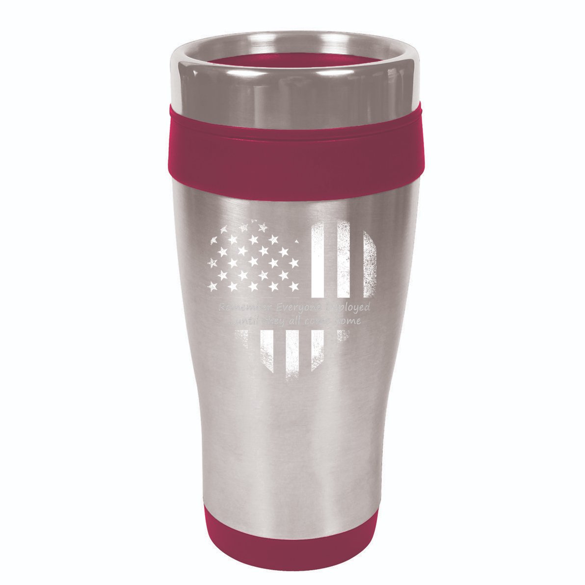 Red Friday Until They Come Home US Flag Heart 16oz Travel Tumbler