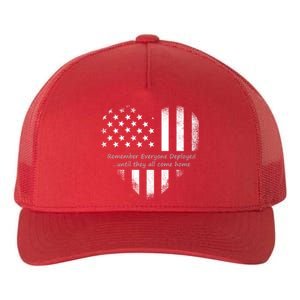 Red Friday Until They Come Home US Flag Heart Yupoong Adult 5-Panel Trucker Hat