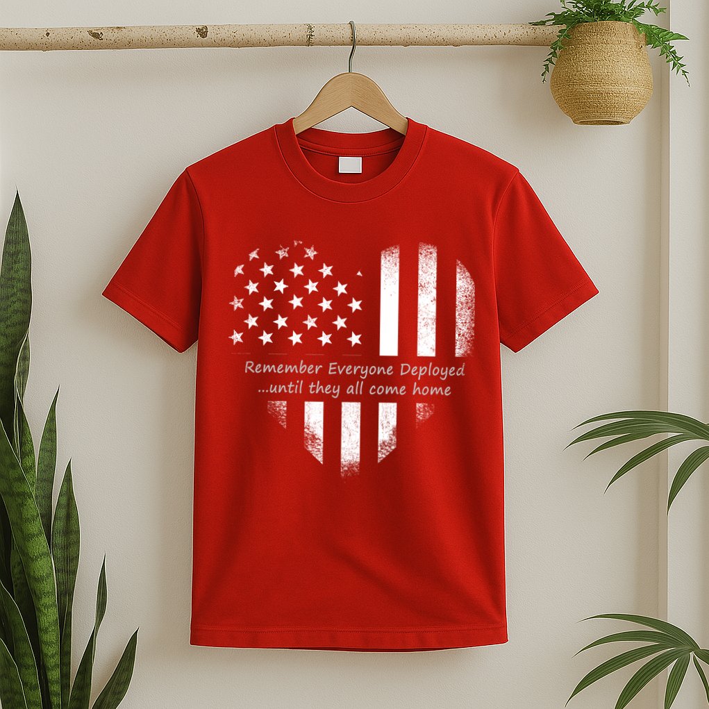 Red Friday Until They Come Home US Flag Heart T-Shirt