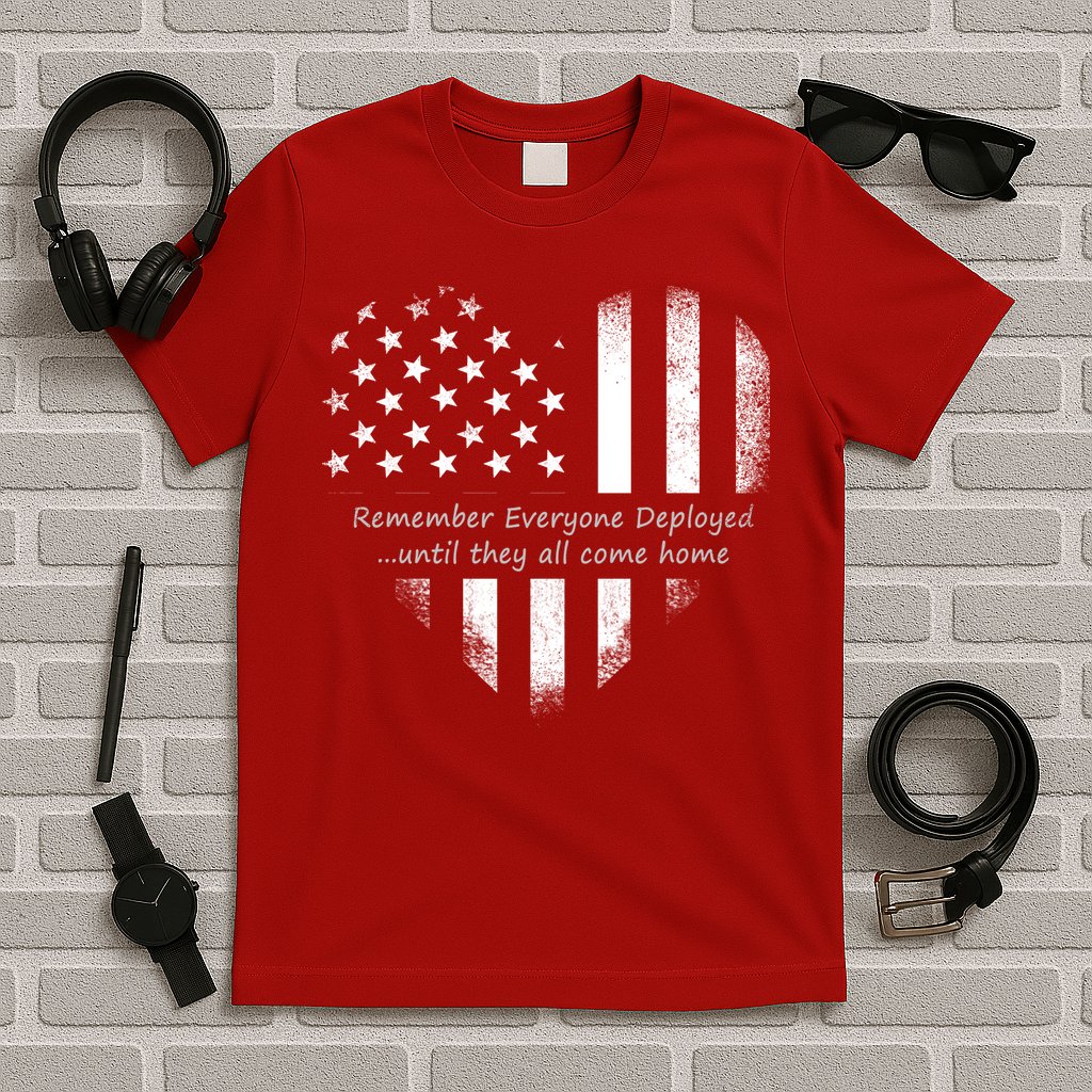 Red Friday Until They Come Home US Flag Heart T-Shirt