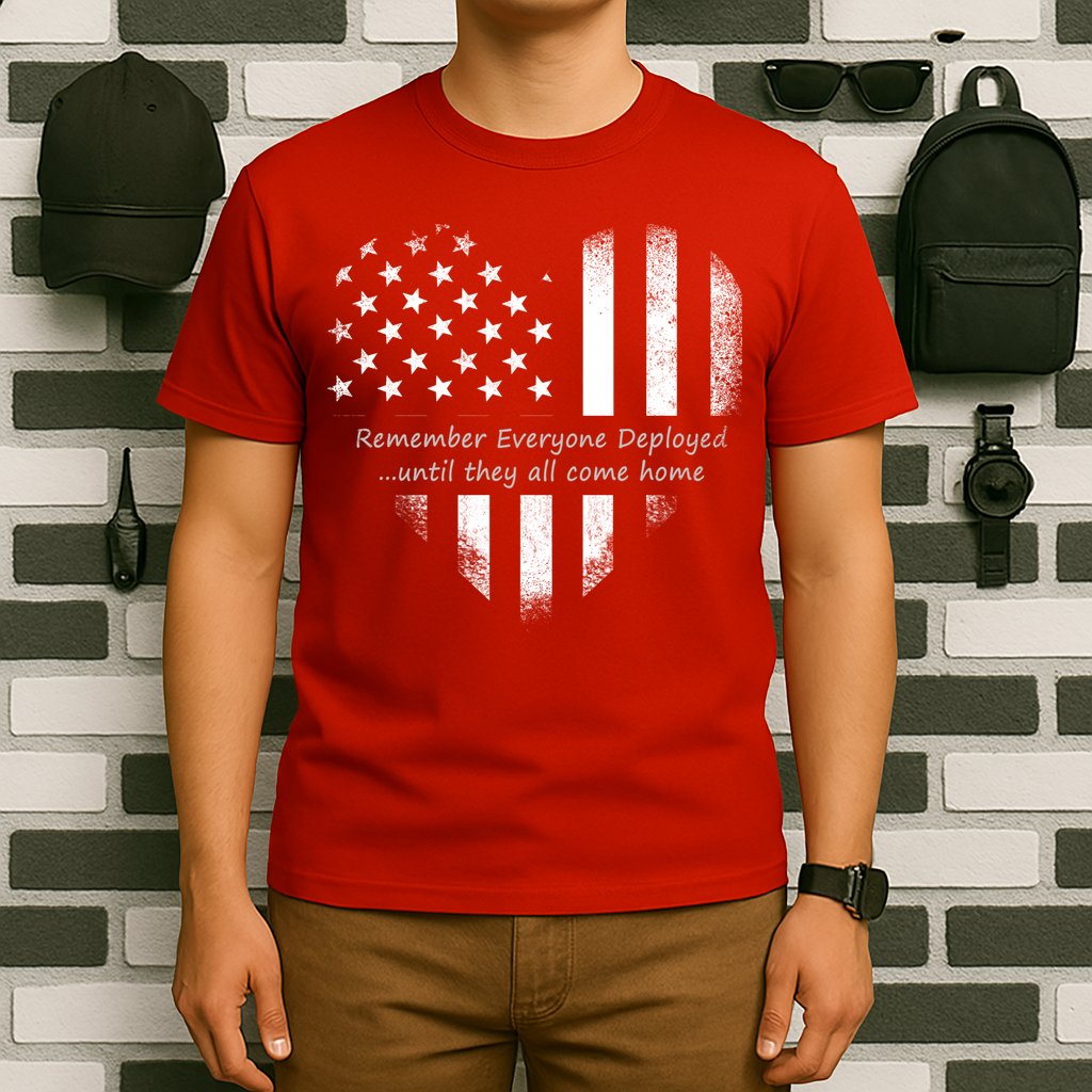 Red Friday Until They Come Home US Flag Heart T-Shirt