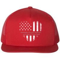 Red Friday Until They Come Home US Flag Heart Flat Bill Trucker Hat