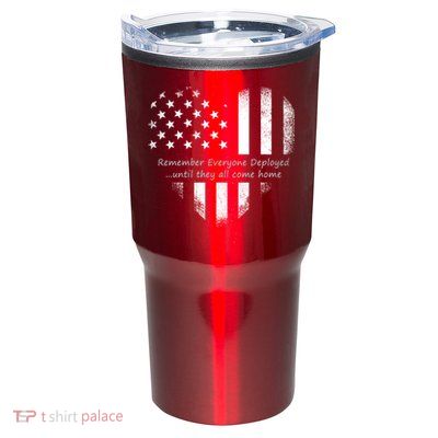 Red Friday Until They Come Home US Flag Heart Tumbler