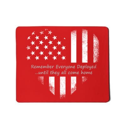 Red Friday Until They Come Home US Flag Heart Mousepad