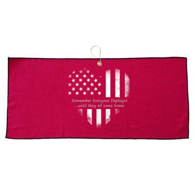 Red Friday Until They Come Home US Flag Heart Large Microfiber Waffle Golf Towel