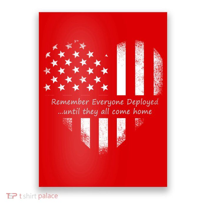 Red Friday Until They Come Home US Flag Heart Poster