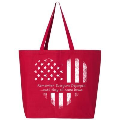 Red Friday Until They Come Home US Flag Heart 25L Jumbo Tote