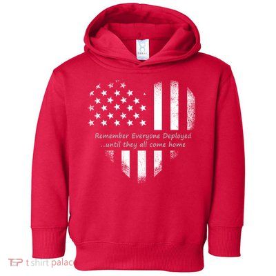 Red Friday Until They Come Home US Flag Heart Toddler Hoodie