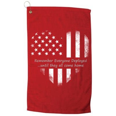 Red Friday Until They Come Home US Flag Heart Platinum Collection Golf Towel