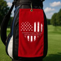 Red Friday Until They Come Home US Flag Heart Golf Towel